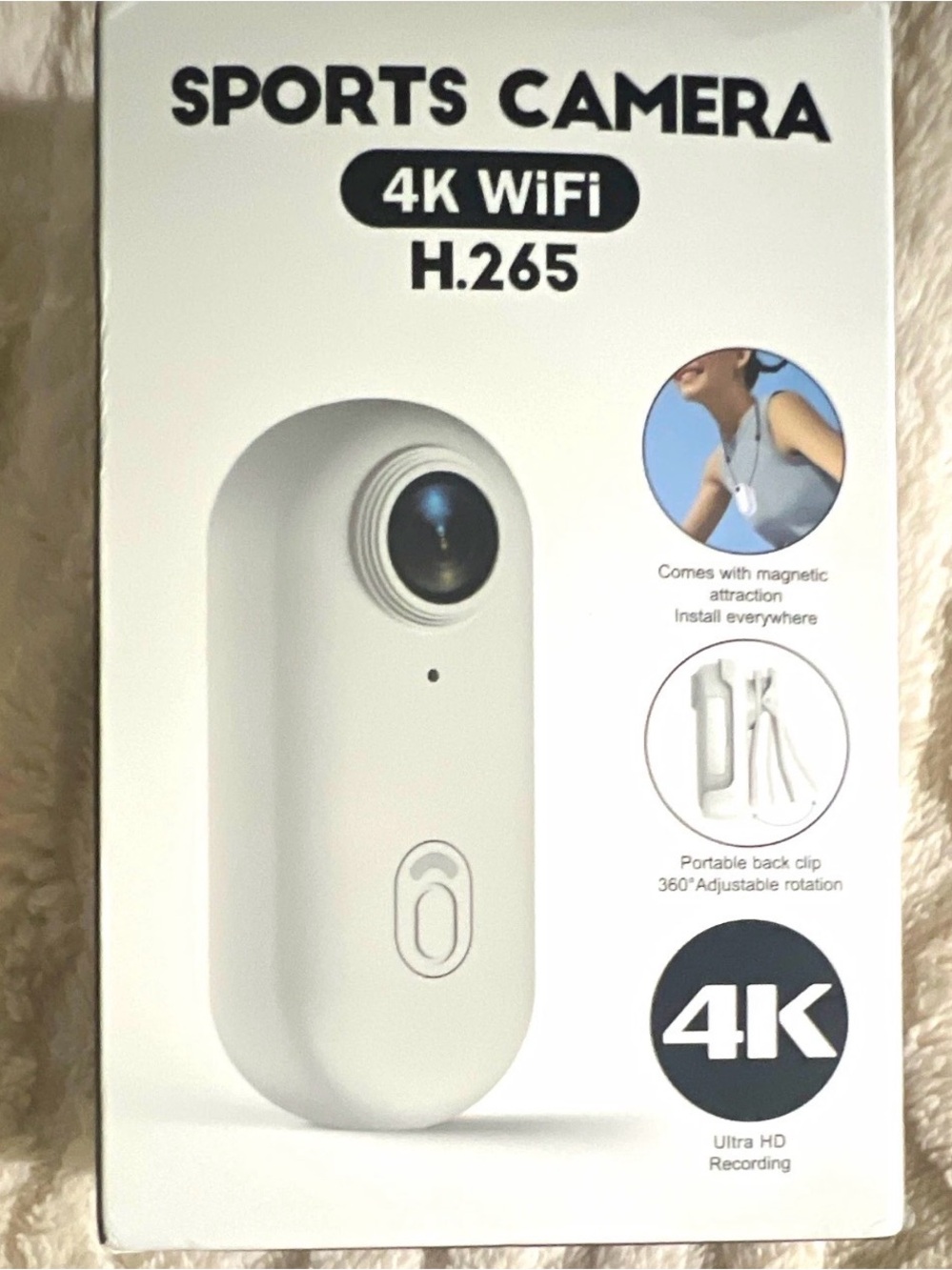 4K WiFi Sports Camera - Black